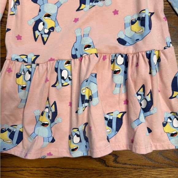 Bluey Toddler Girl Pink Print Drop Waist Long Sleeve Dress/ Tunic Size 4T - Picture 15 of 15
